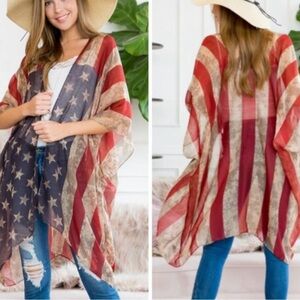American Flag Kimono Cardigan